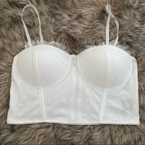 White Floral Lace Corset Bustier Top